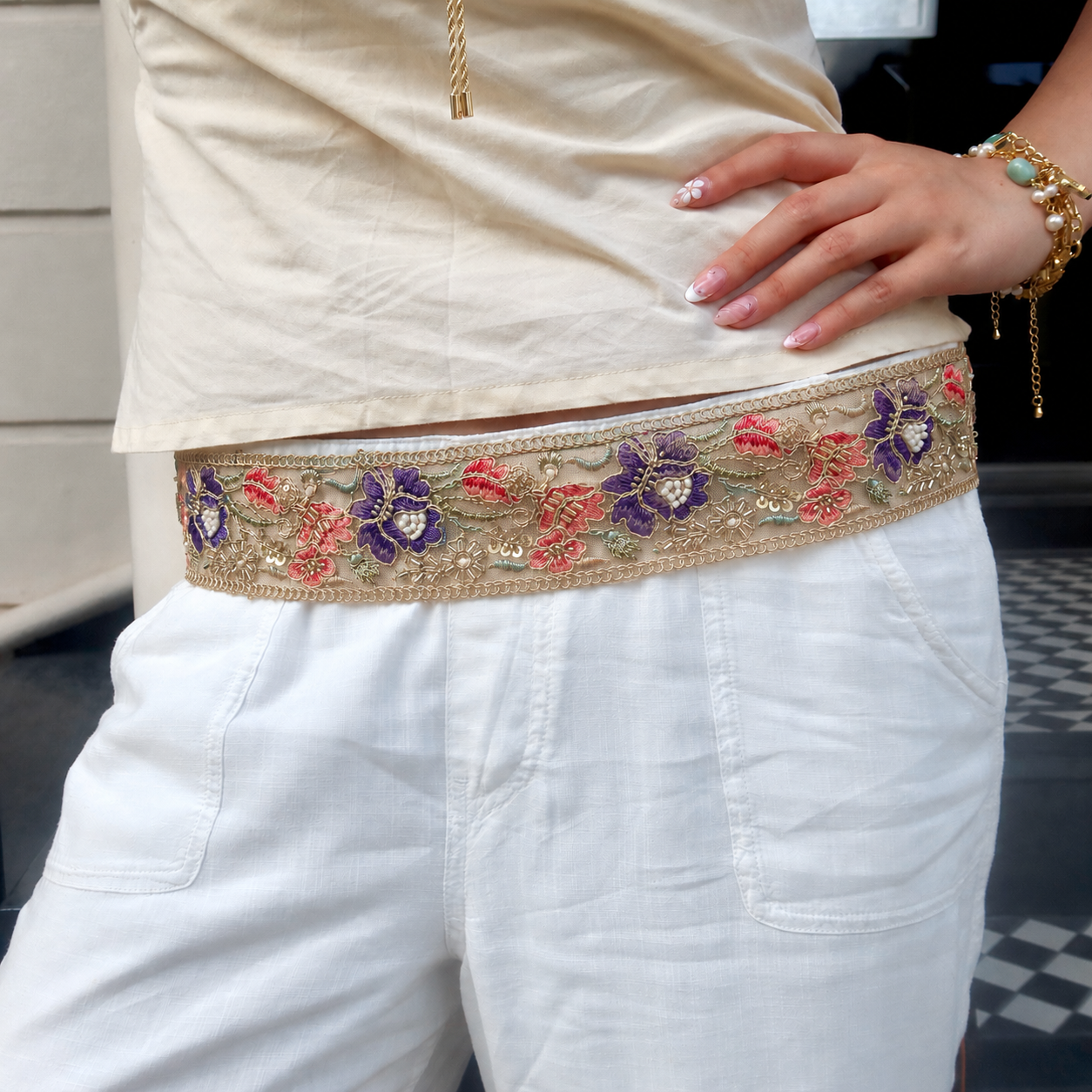 Iris Belt - Purple & Coral