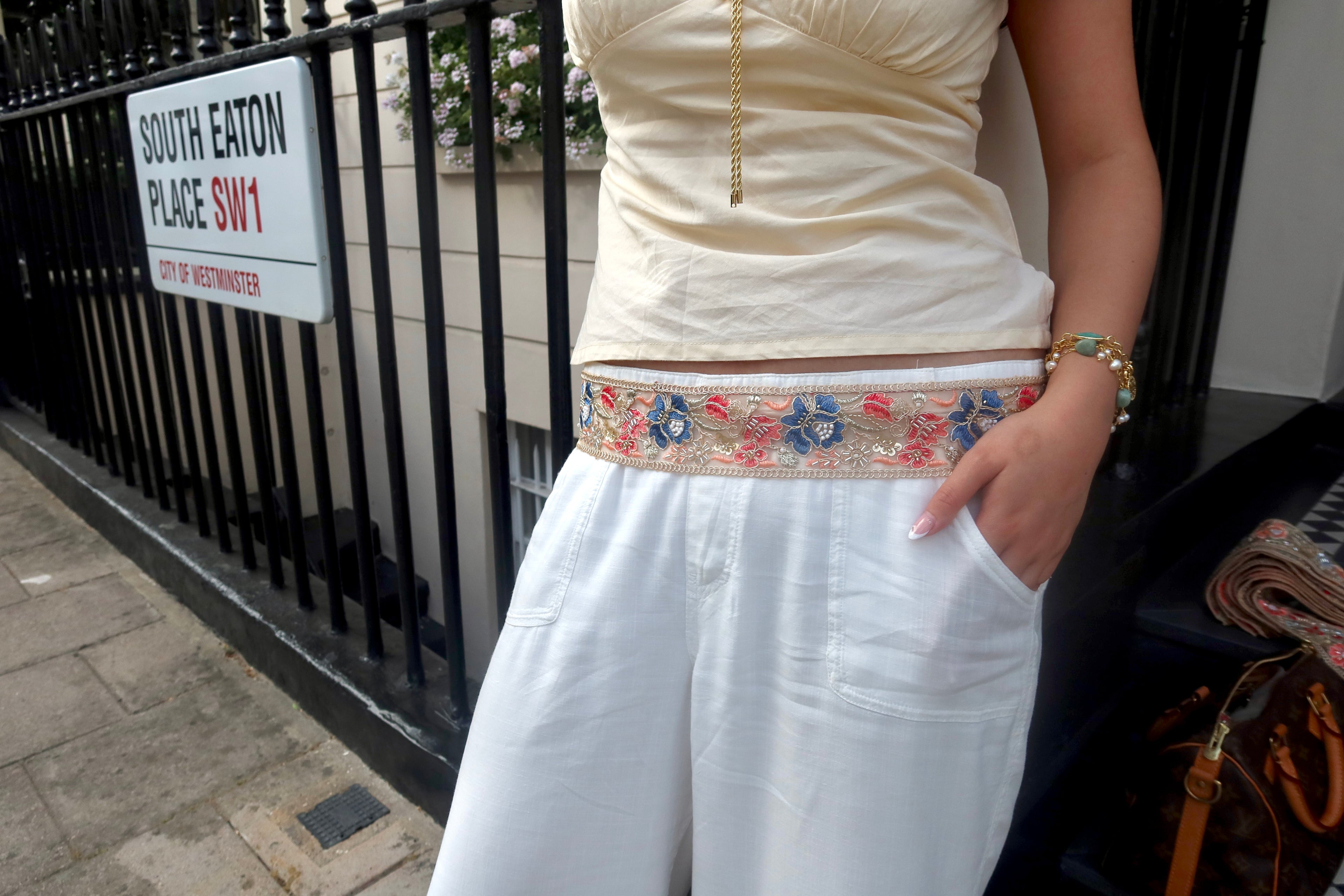 Iris Belt - Blue & Coral